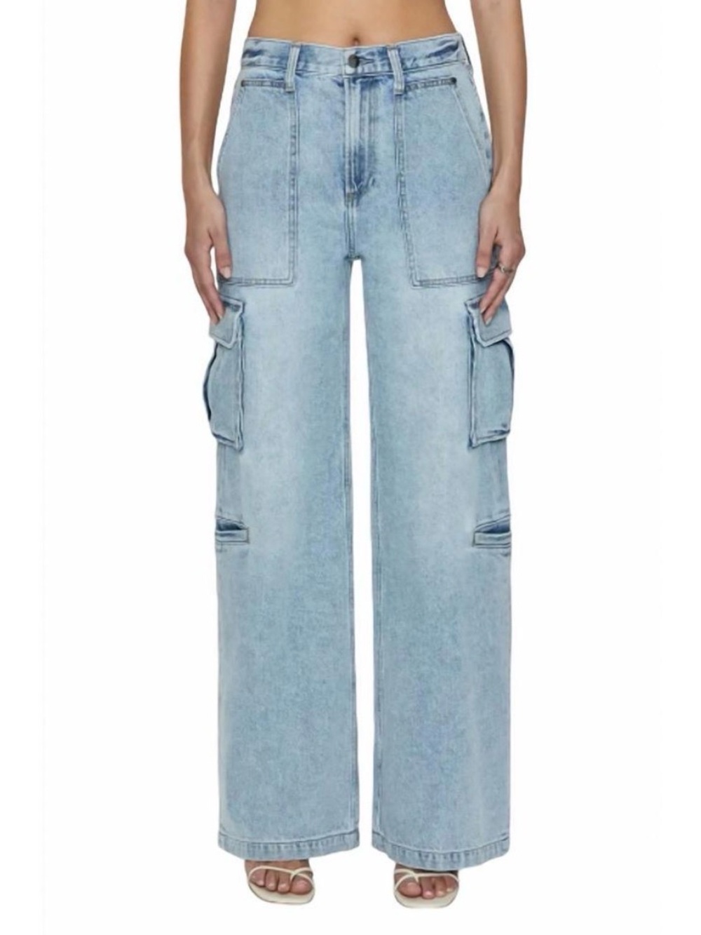 Pistola Milo‎ Utility High Rise Ultra Wide Leg Jeans Women’s Size 29 Riviera NWT